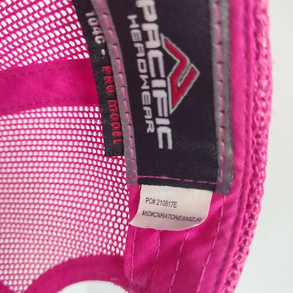 Pacific Headwear Pro Model 104c Pink Black Rumble By The River Mesh Snapback Hat